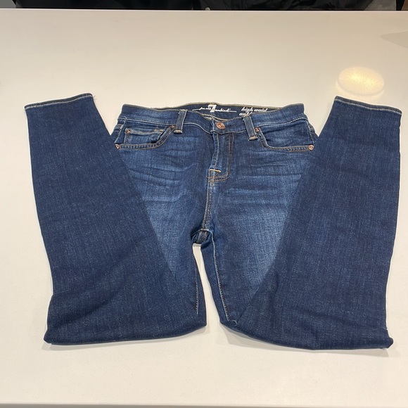 7 for all mankind high waist ankle gwenevere in size 25 medium wash - Picture 2 of 6